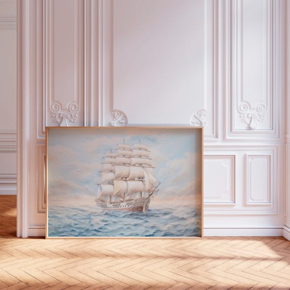 帆船絵画 船 絵画 風景画 海の絵 絵画 アート 原画 インテリア 船の絵