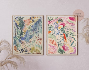 Art prints download, printable wall art set of 2, art print download, matisse print download, matisse print set of 2, art prints set of 2