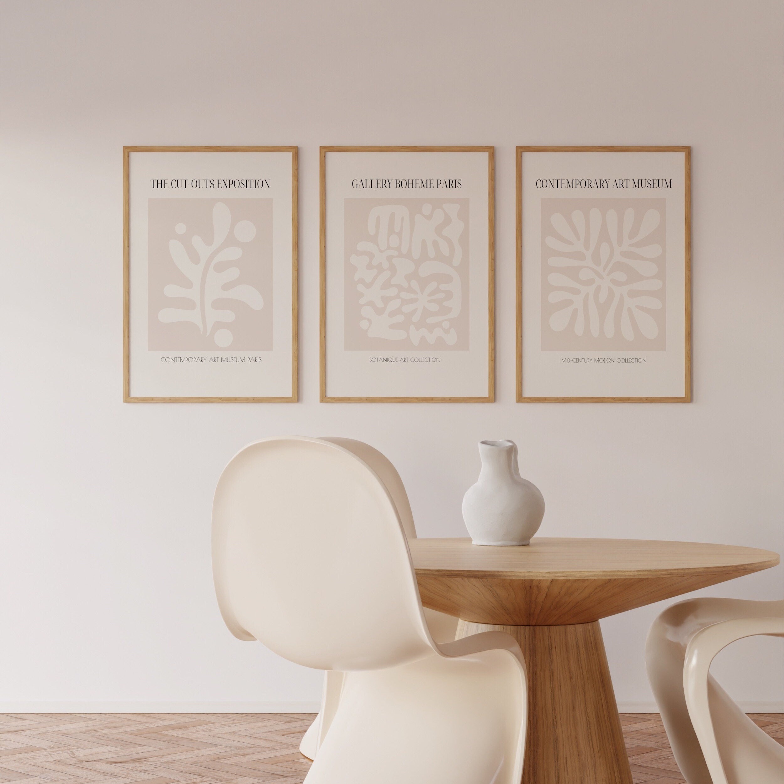 Neutral Wall Art Set of 3, Minimalist Scandinavian 3 Piece Wall Art ...