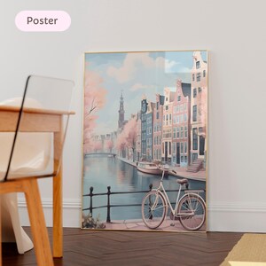 Netherlands poster, Amsterdam travel print, Europe Travel Poster, Amsterdam Wall Art, Amsterdam gift Birthday present, Housewarming gift