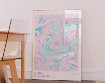Aura Poster, Retro Gradient Poster, Grainy Gradient, Affirmation Poster, Retro Aura Gradient, Aesthetic Room Decor, Psychedelic Home Decor