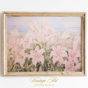 Monet Inspired Wall Art, Printable Floral Decor, Digital Classic Painting, Watercolor Flowers Printable