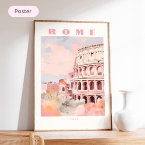 Rome Colosseum Print, Rome Italy Art Print, Rome Watercolor Painting, Rome Travel Gift, Rome Travel Poster, Anniversary, Housewarming Gift