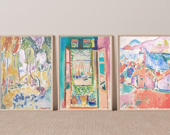 Matisse print set of 3, Henri Matisse art Poster Painting [High Quality]