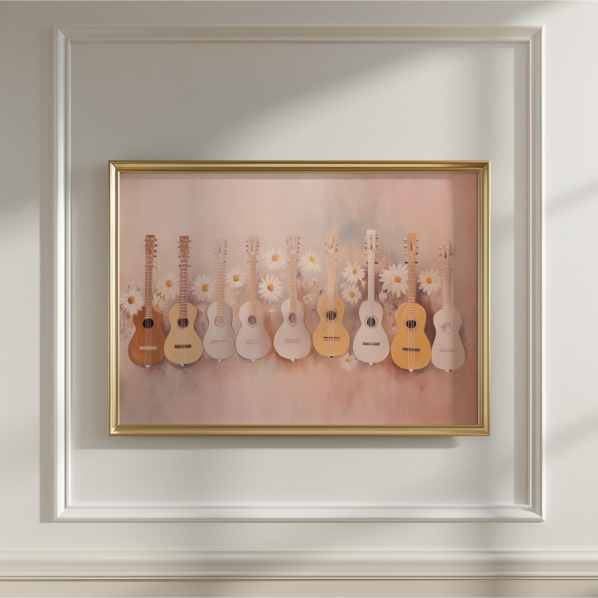 Spanish Guitar Wall Art, Classical Music Illustration, Flamenco