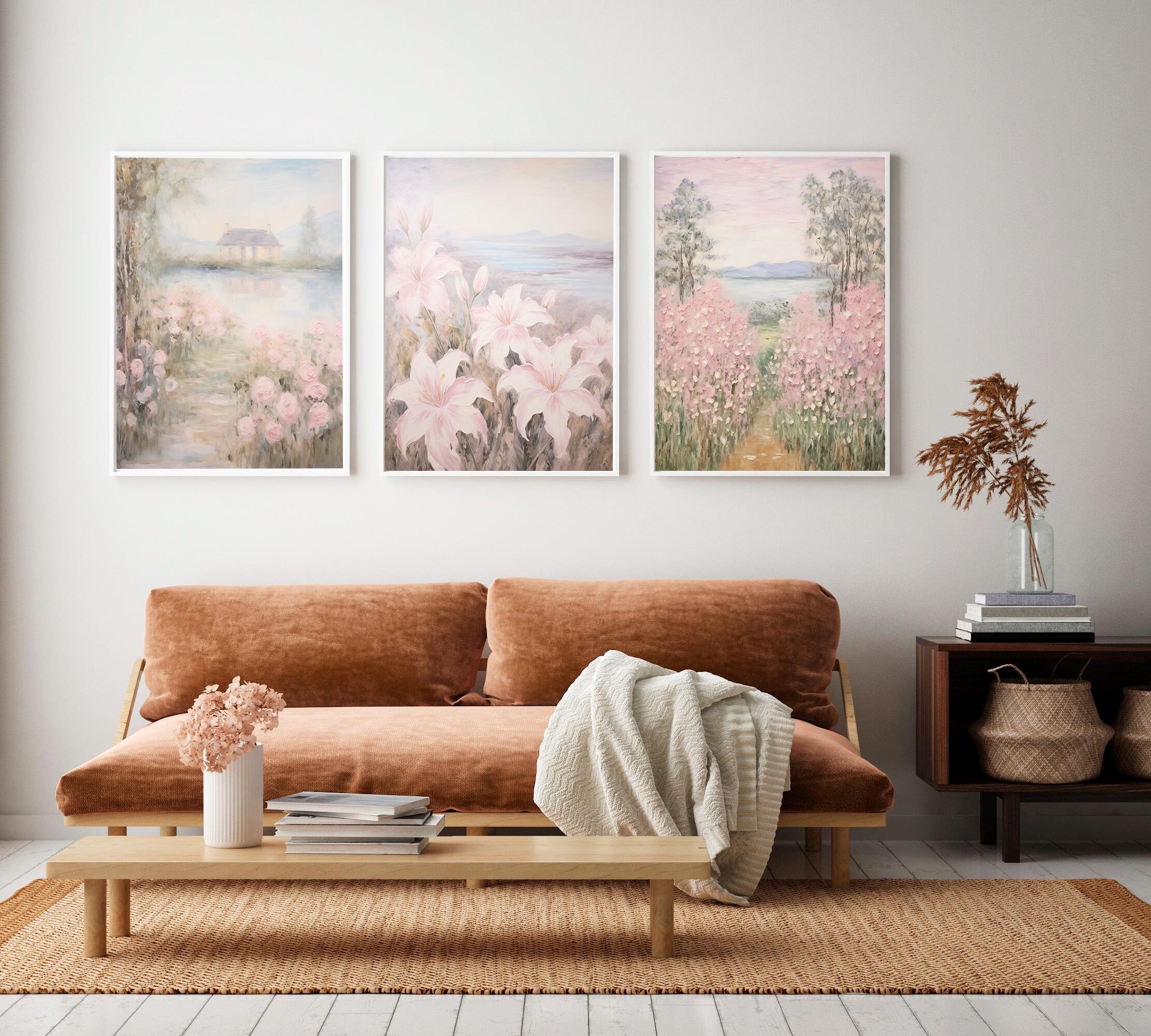 Monet art Poster Set of 3, Claude Monet painting art prints Set of 3, Farmhouse Decor [High Quality]