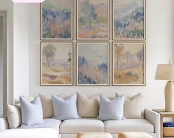 Neutral gallery wall art set of prints, High quality posters, bundle wall art, set of prints aesthetic, french country wall art set of 6