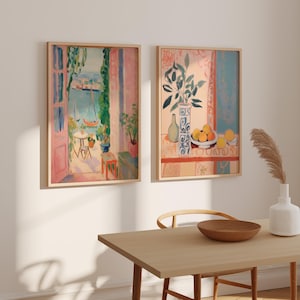 Matisse art Poster Set of 2 open window, Matisse inspired painting art prints Set of 2 [High Quality]