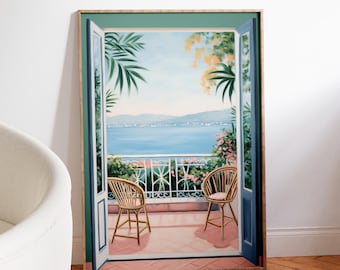 Ventana abierta inspirada en la impresión de Henri Matisse, impresión inspirada en Matisse, Open window Matisse