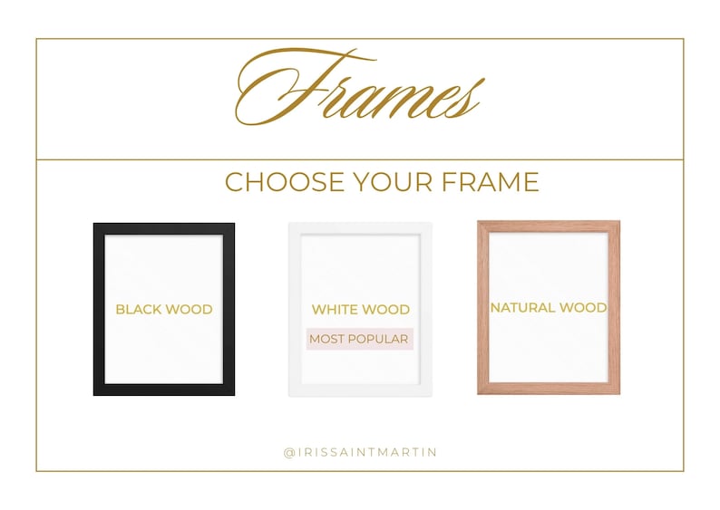 May include: Three picture frames, one black, one white, and one natural wood. The white frame is labeled "Most Popular".