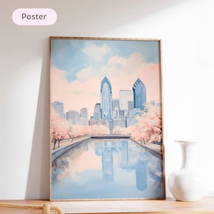 Philadelphia travel art, Philadelphia travel poster, philadelphia print, Pennsylvania Print Retro US Cities Wall Art Philly Wall Retro