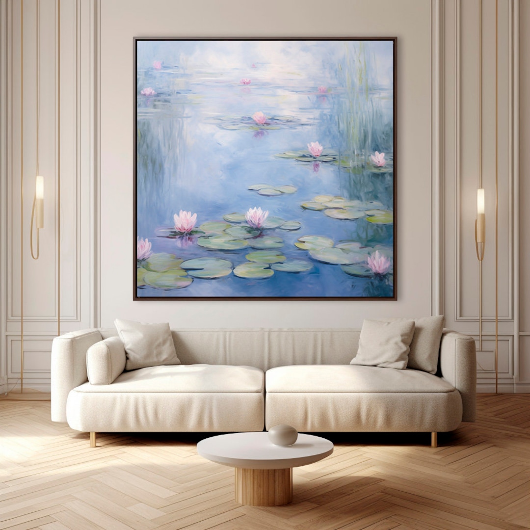 Claude Monet Water Lilies Canvas, Monet Water Lily Print, Claude Monet
