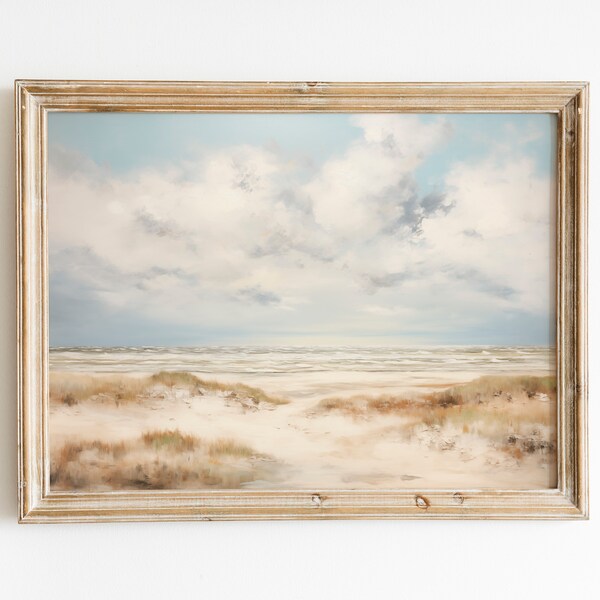 Beach travel inspired wall art large, atmospheric seascape, home gift for new house, above bed art modern horizontal