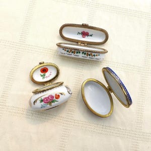 Vintage Pill Boxes | Enamel Dressing Table Pots | Del Prado Porcelain |