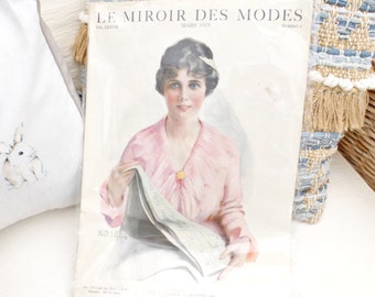 French Fashion Magazine | Vintage Butterick Patterns | French Ephemera | Le Miroir Des Modes  | March 1919 |