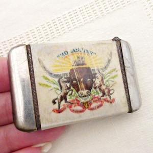 Victorian Vesta Case | Celluloid Wrap Molassine | Advertising Matches Case |