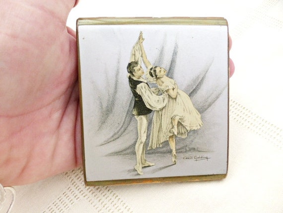 1940s Stratton Punt Compact | Square Ballet Dance… - image 10