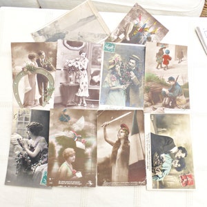 10 Vintage French Postcards | Edwardian Postcards | 1900s Handwritten WW1 Postcards | French Ephemera