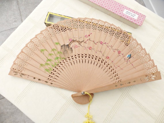 Vintage Hand Painted Brise Fan | Oriental Ladies … - image 2