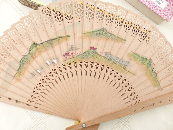 Vintage Hand Painted Brise Fan | Oriental Ladies … - image 5