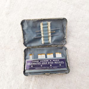 Vintage Nähnadeln | Viktorianische Nadeldose | John James und Söhne | Nähen Ephemera |