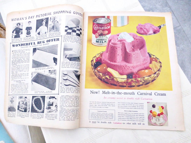 Decoupage Stationery Womans Day September 1958 | Antique Magazine Vintage Fashion Magazine 1950s Fashion Magazine