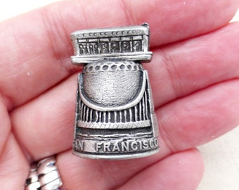 Vintage San Francisco Fingerhut | Zinn Trolley Car Fingerhut | Sammlerstück Nähfingerhut | Kurzwaren Geschenk |