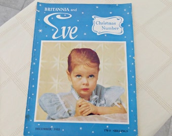 Vintage 1950s Womans Christmas Magazine | Eve and Britannia 1955 | Vintage Sewing Embroidery | Knitting patterns | Crafts