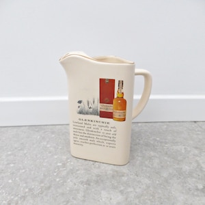 Jarra de whisky Glenkinchie vintage / Jarra de whisky de cerámica / Jarra con mapa de Escocia / Whisky coleccionable /