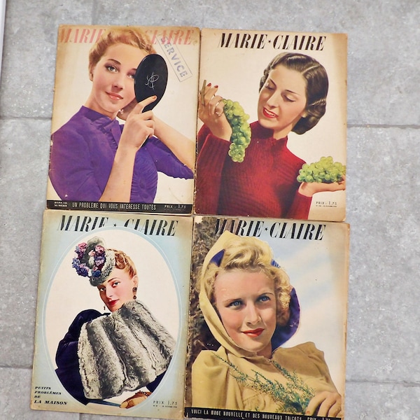 Magazyn dla pań Marie Claire z lat 30. XX wieku – zabytkowe francuskie pamiątki modowe