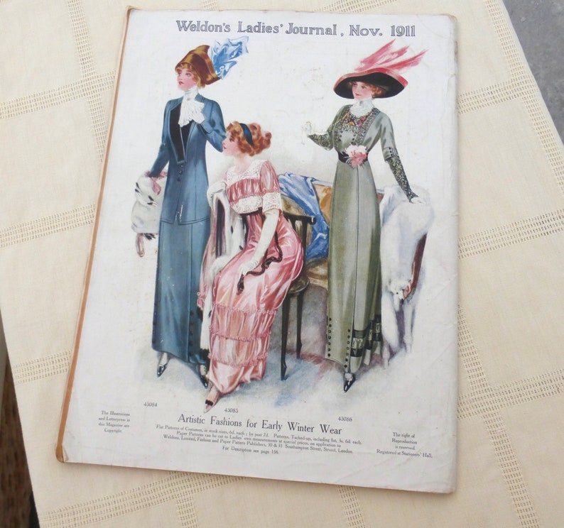 Ephemera Embroidery Crafts Weldon/'s Ladies/' Journal 1911 Women/'s Magazine UK Knitting Crochet Patterns
