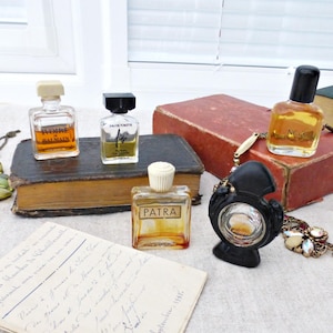 Vintage Perfume Bottles | Vintage Mini Scent Samples | Collectable Fragrances Patra Noir Cartier Fidji Ivoire |