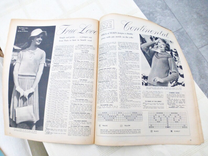 Decoupage Stationery Womans Day September 1958 | Antique Magazine Vintage Fashion Magazine 1950s Fashion Magazine