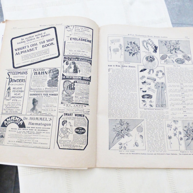 Ephemera Embroidery Crafts Weldon/'s Ladies/' Journal 1911 Women/'s Magazine UK Knitting Crochet Patterns