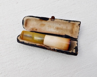 1900s French Cheroot Holders Meerschaum Cigar Holder with Case