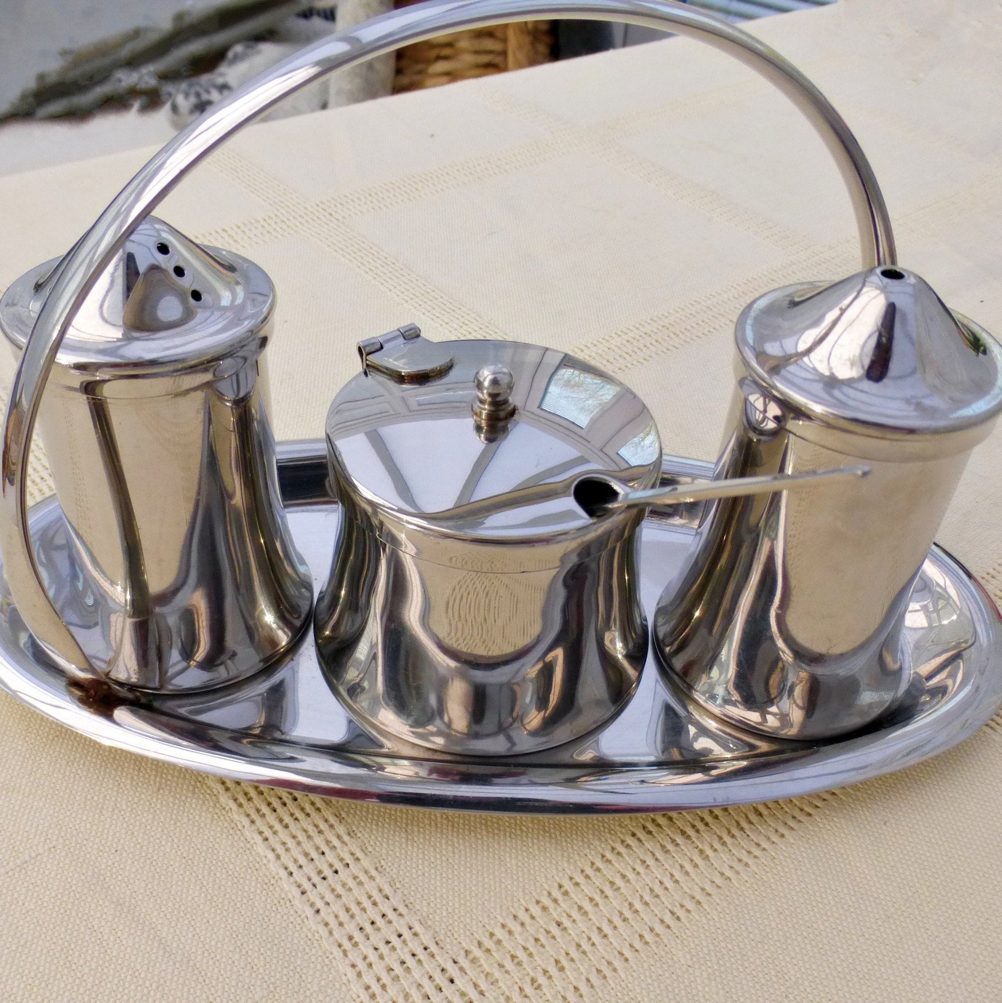 Stainless Steel Cruet Set Old Hall Cruet Set Mid Century Etsy