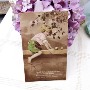 Tarjetas de cumpleaños vintage / tarjetas de felicitación / postales antiguas / tarjetas de cumpleaños para niños de la década de 1910 / tarjetas antiguas /