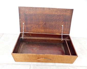 Vintage Wooden Sewing Box | Oak Sewing Box | Haberdashery Storage | Oak Lift Top Sewing Box |