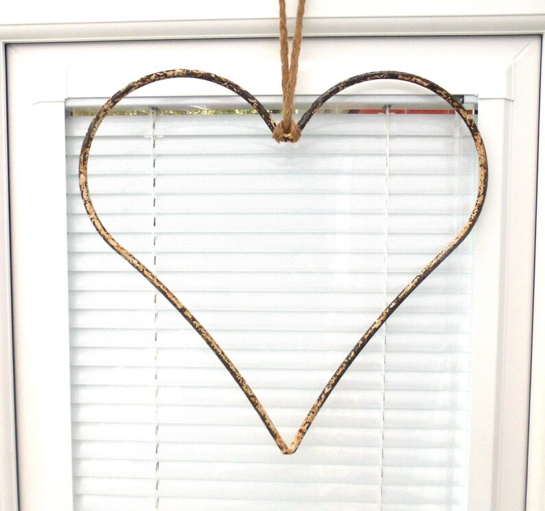 Large Rustic Metal Heart Wall Hanging Heart Metal Heart Etsy