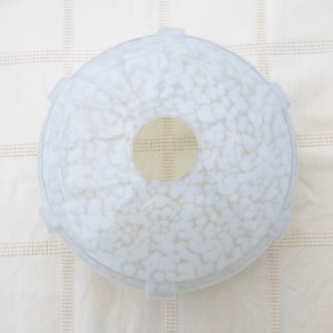 French White Mottled Light Shade | Vintage Lamp Shade Ceiling | White Marbled Glass Ceiling Light Shade |