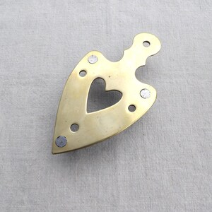 Vintage Brass Fireside Trivet: Heart Pot Stand, 1920s Decor