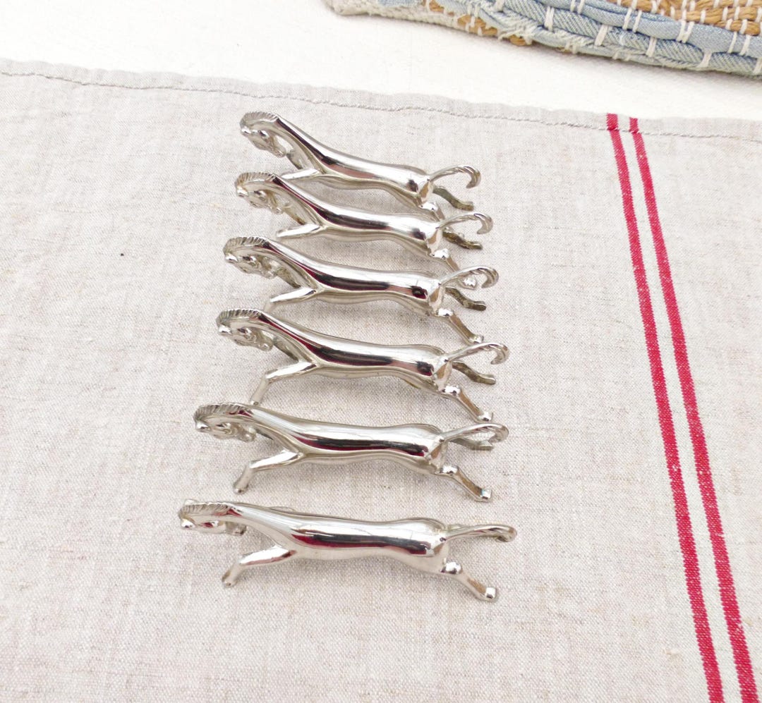 Rustic Silverware Rests 6 French Vintage Metal Horse Cutlery Rests – 1950s Pony Flatware ...