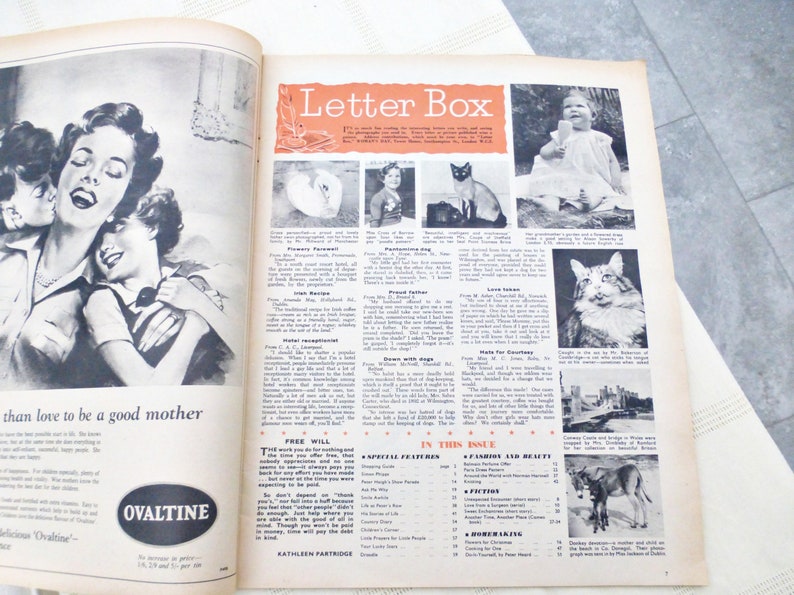 Decoupage Stationery Womans Day September 1958 | Antique Magazine Vintage Fashion Magazine 1950s Fashion Magazine