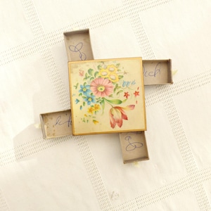 Vintage 1950s Floral Match Box Holder: Tobacciana Collectable