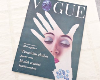 Revista Vogue británica vintage / Concurso de modelos de moda / Revista de moda Scottish Interlude / Revista de ropa de la década de 1950 / Supermodelo