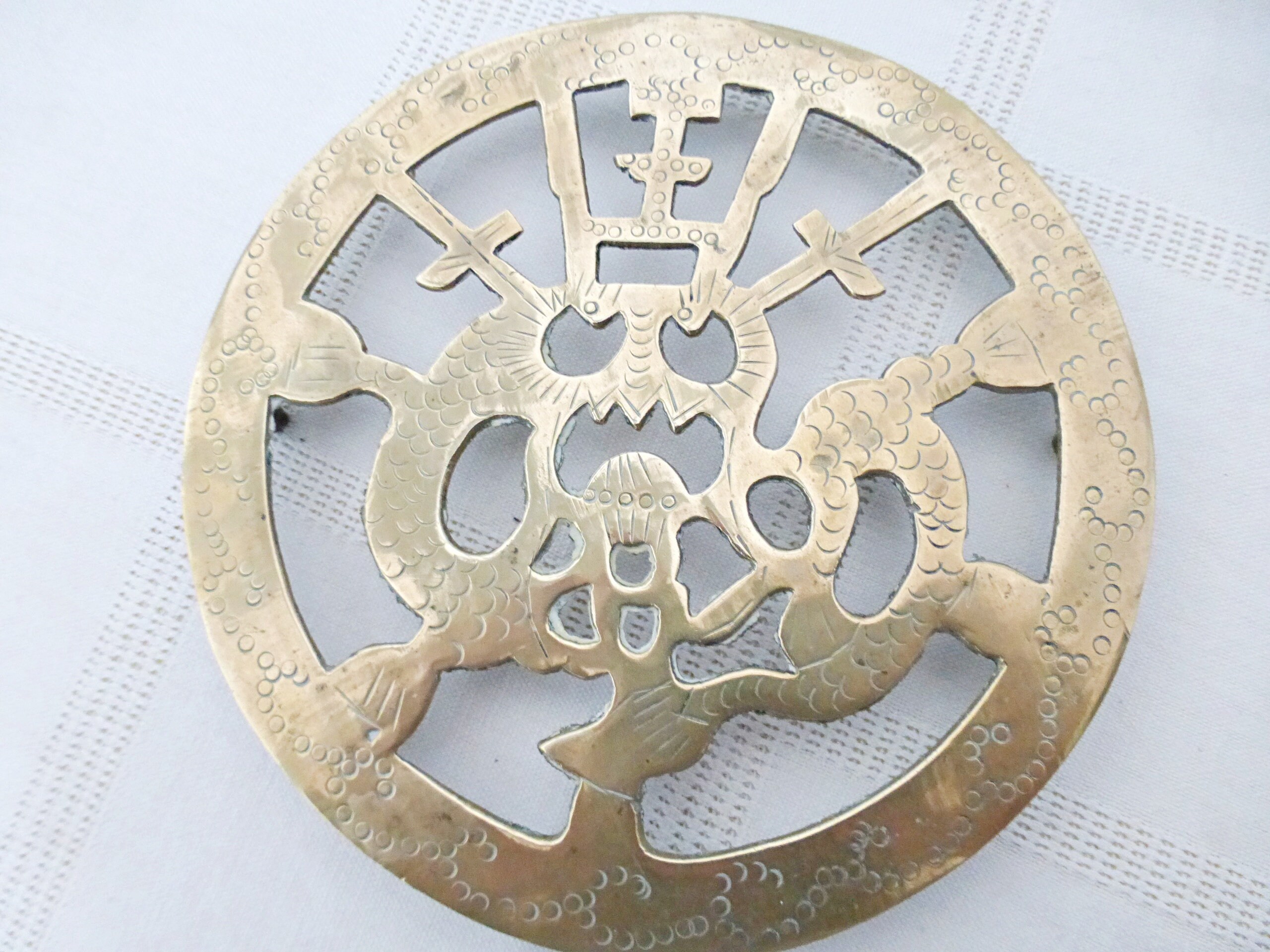 Brass Dragon Trivet Vintage Brass Plant Sand Metal Etsy UK