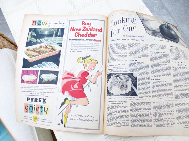 Decoupage Stationery Womans Day September 1958 | Antique Magazine Vintage Fashion Magazine 1950s Fashion Magazine