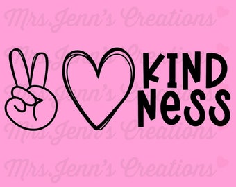 Peace Love Kindness Pink Shirt Day, Anti-Bullying Day SVG/PNG
