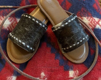 cowhide sandals