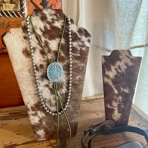 Cowhide Necklace Display: Ranch Style Jewelry Organizer, Western Decor